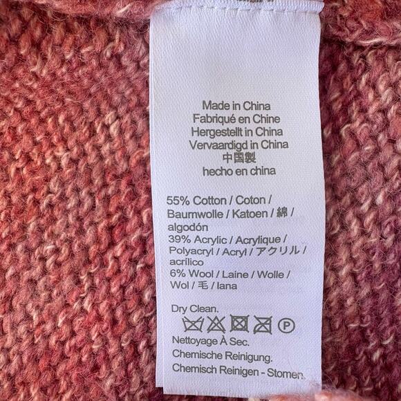 J. Crew Maxi Dress Sz L Pink Space Dyed Knit Fringe Hem Bishop Sleeve NEW - Picture 13 of 15